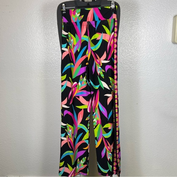 Trina Turk Pants - Trina Turk Birds Women’s Of Paradise Printed Split Hem Coverup Pants Size M